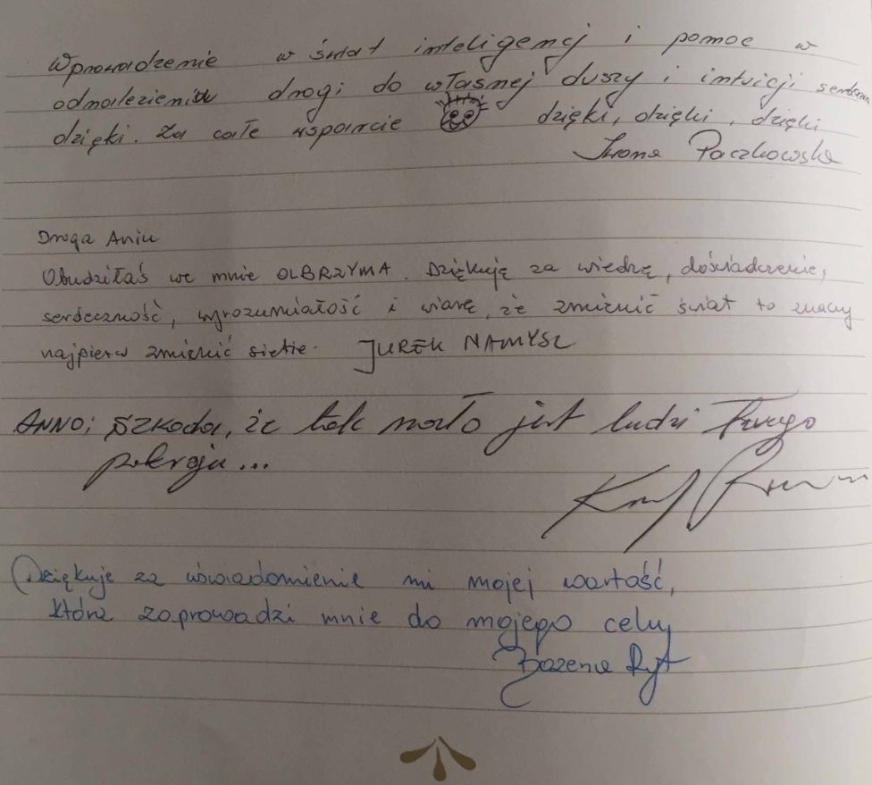 Własnoręczny wpis: Głosy uczestników
