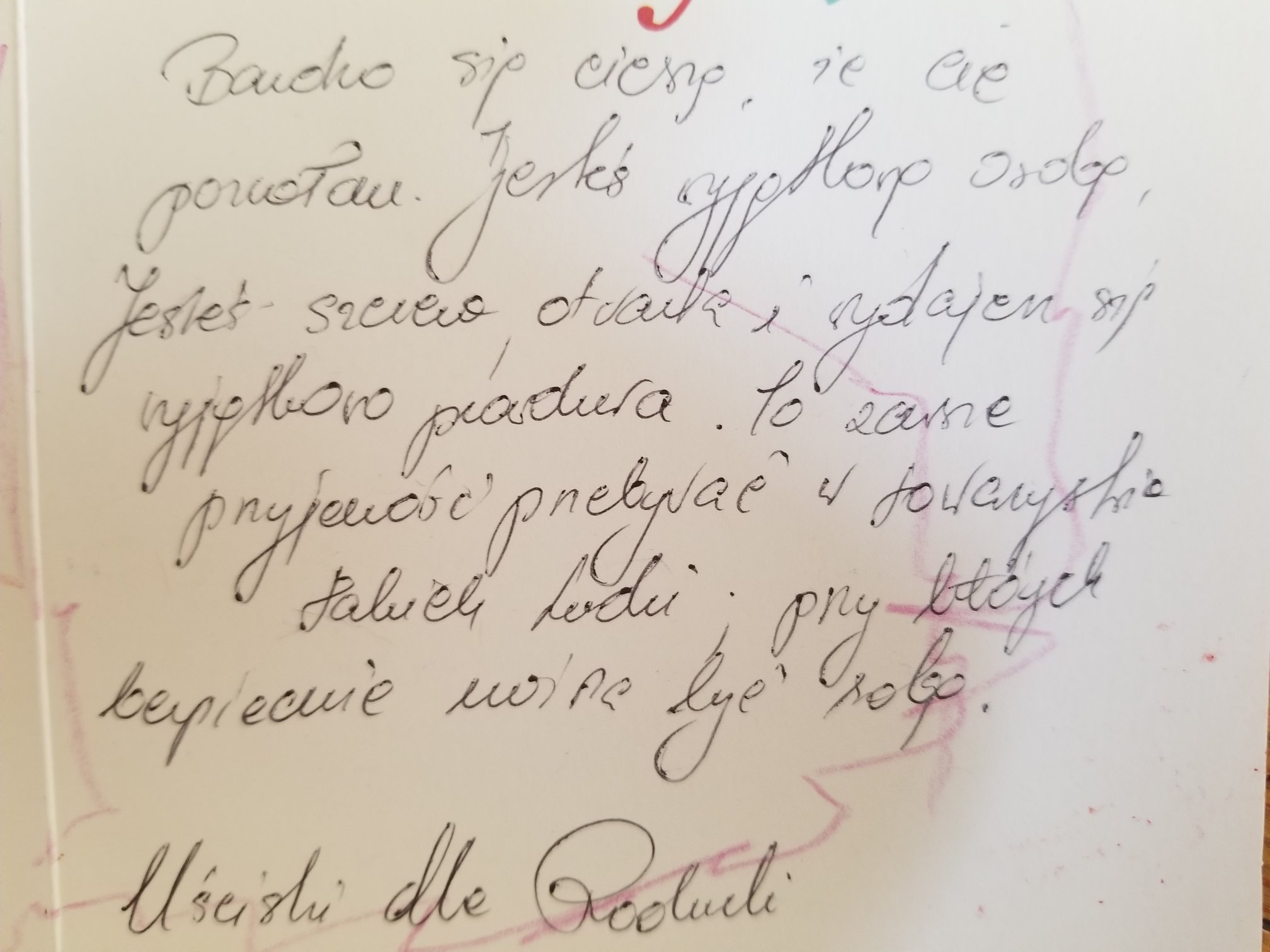 Własnoręczny wpis: O zaufaniu